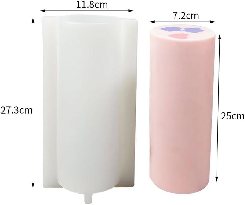 EchoDone Round Tube Soap Mold Column Silicone Embed Soap Making Supplies Tool 1000ML - Image 2